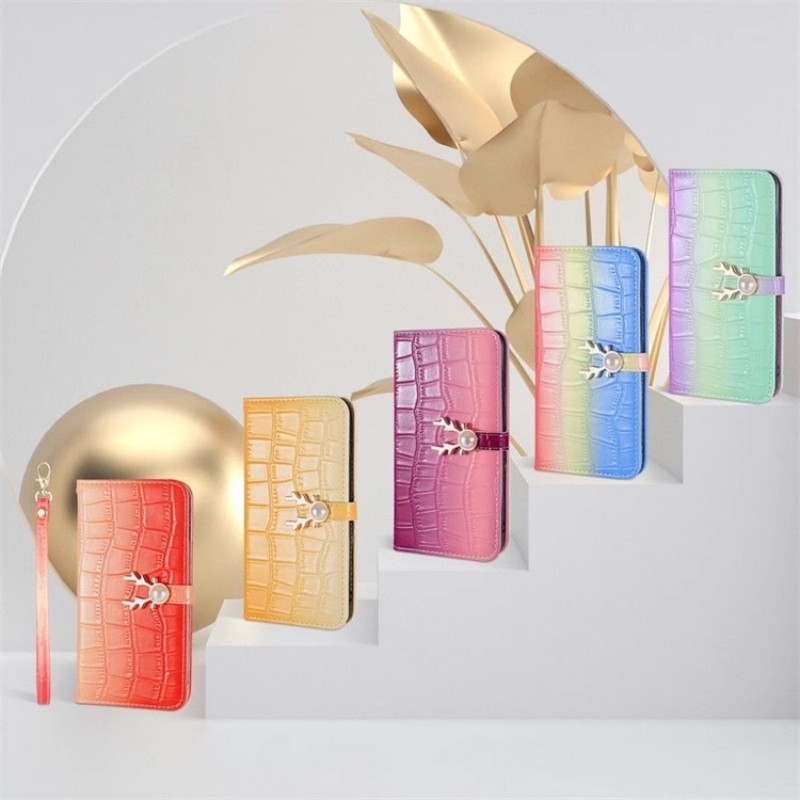 iPhone 15 Plus ケース iPhone15 Plus カバー 6.7インチ グラデーション レザー手帳型 ヘラジカ ストラップ付き ソフトカバー おしゃれ拍卖