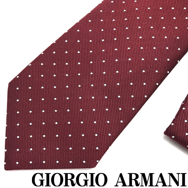GIORGIO ARMANI ネクタイ ジョルジオアルマーニ ブランド シルク ドット バーガンディー 【剣先幅:8cm】 360054-925-00176拍卖