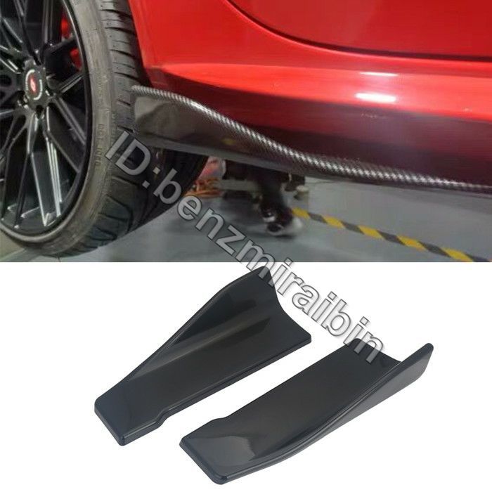 カーボン柄 カー リア リップ スプリッター ディフューザー バンパー スポイラー ウィング サイドスカート BMW VW ベンツ アウディ ボルボ拍卖