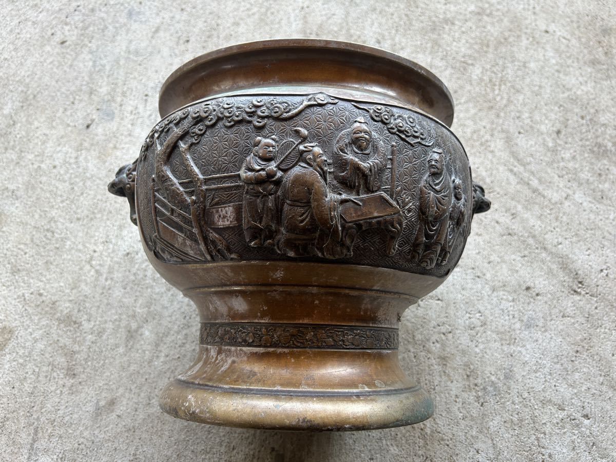 壺 ツボ 火鉢 コレクション 骨董 亀龍 真鍮製 重荷 コレクション 骨董品 希少 貴重 当時物 倉庫保管品 コレクター 貴重拍卖