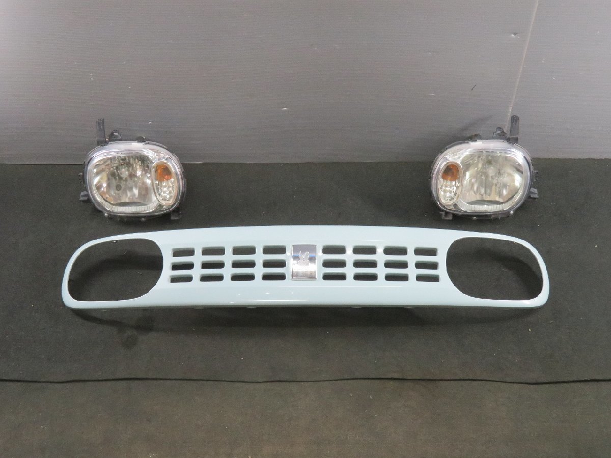 【即決】★送料込★ ラパン HE22S 純正 ハロゲン ヘッド ランプ 左右 (35100-85K0 35300-85K0) グリル付 ZKT (71741-85K0) 中古 11143拍卖