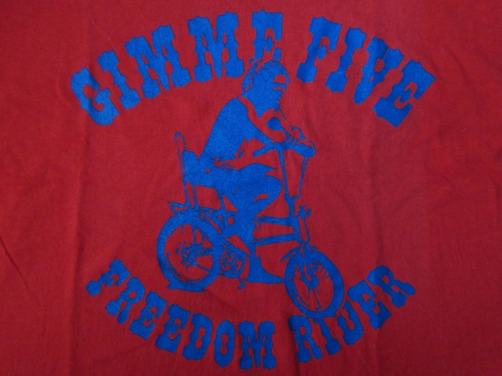 90's 英国製 Gimme Five ローライダー Tシャツ Mレッド系 ギミーファイブ 5 自転車 ローチャリ バイシクルlowrider bicycle半袖 カットソー拍卖