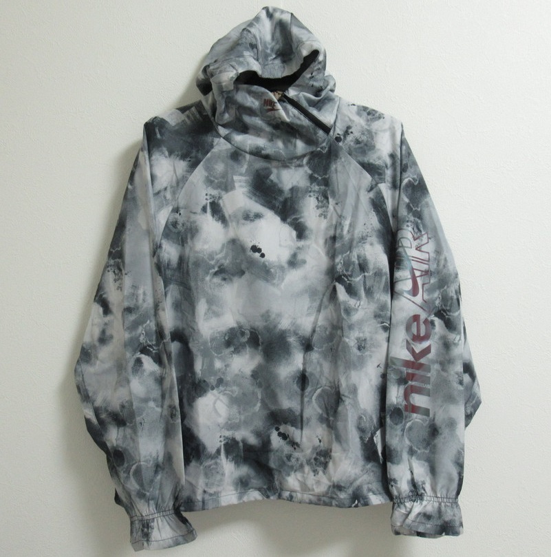 NIKE W AIR ウインドブレーカー グレー L ナイキ エア レディース アノラック ジャケット ランニング Dri-FIT インク柄 DM7550-010拍卖