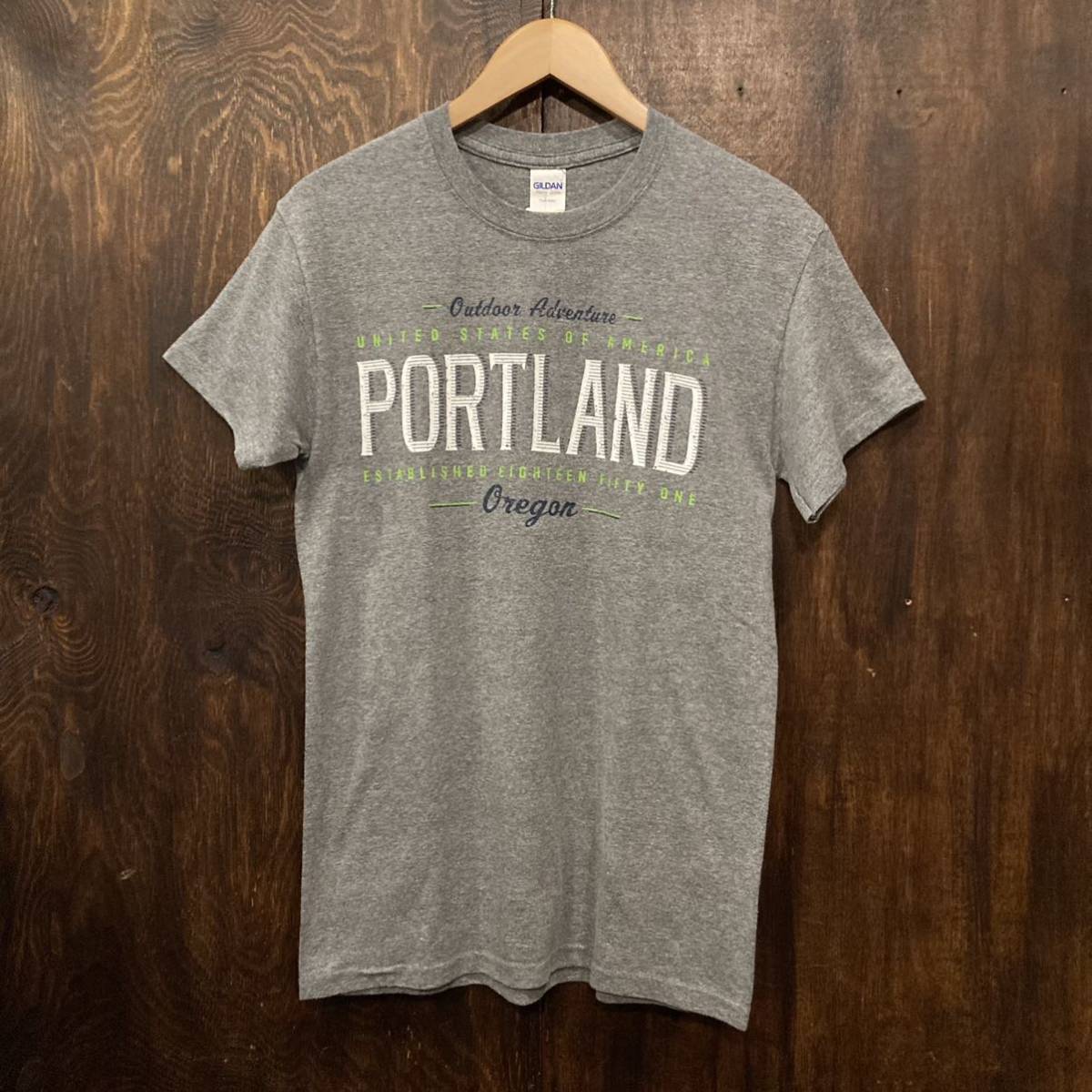 アメリカ古着 スーベニアT 半袖Tシャツ プリントT ポートランド グレー Sサイズ拍卖