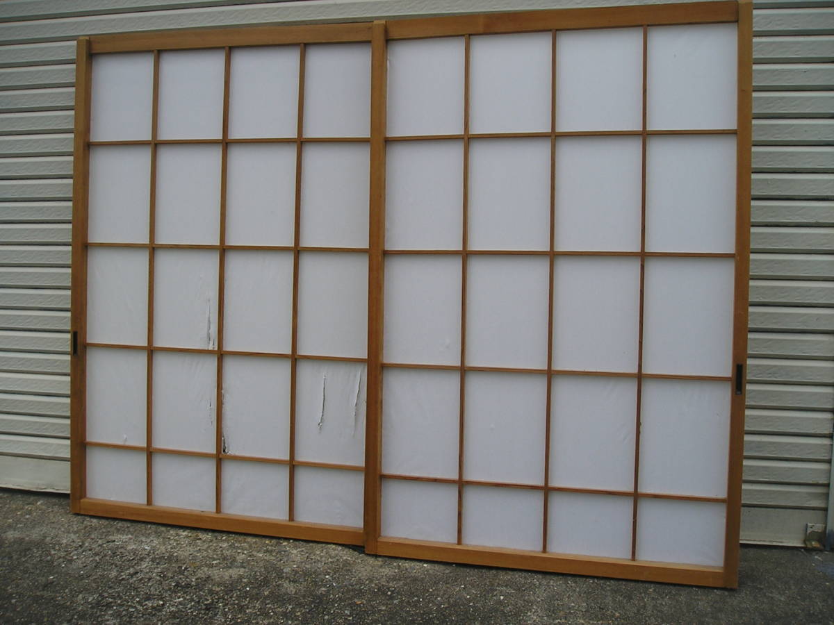 超特価価 障子戸 内のりH121xW86 H90.8xW86 2枚で拍卖