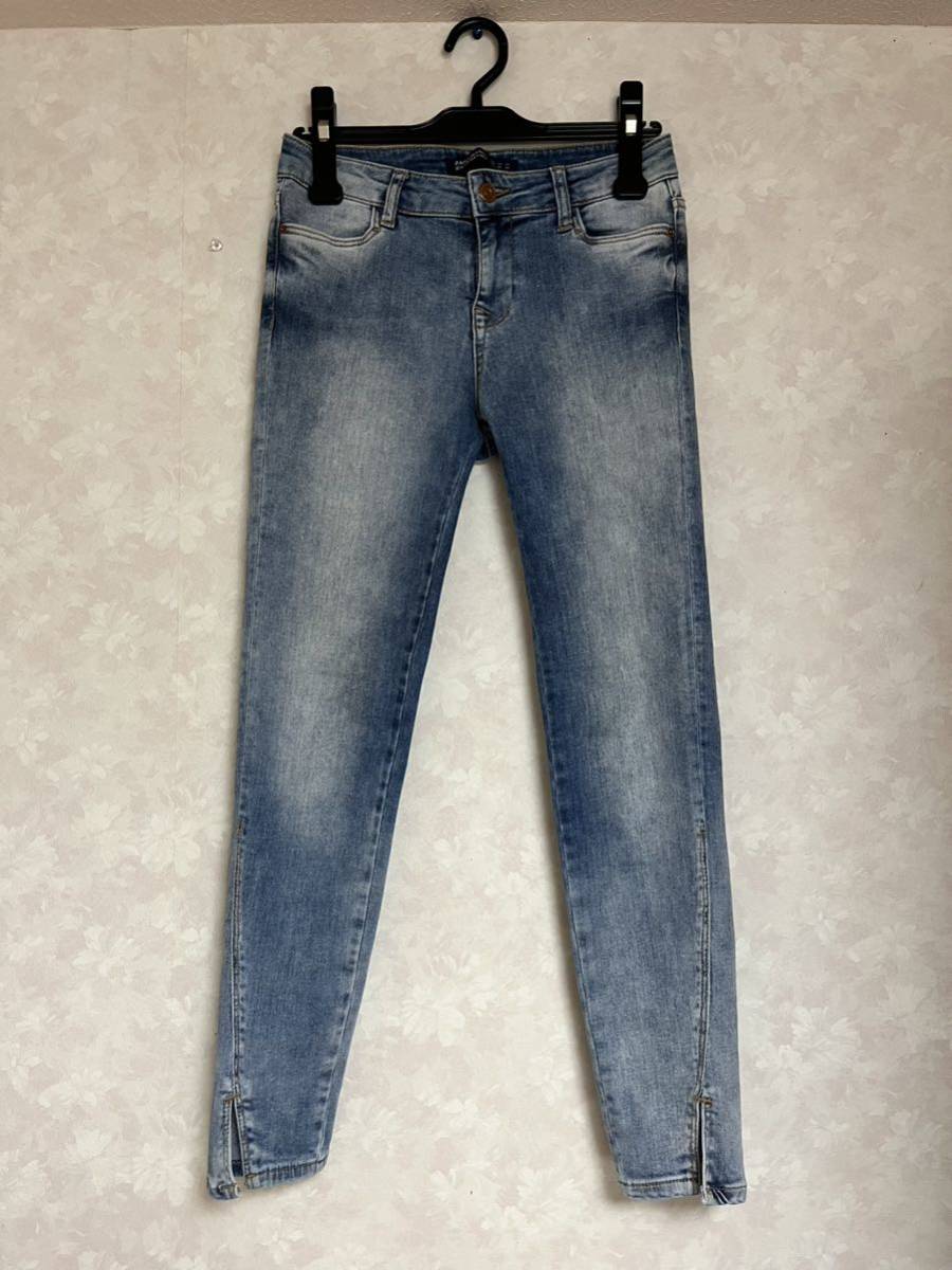 ザラ ベーシック ZARA BASIC Z1975 DENIM 34 デニム パンツ ジーンズ / スキニー 裾スリット 美脚拍卖