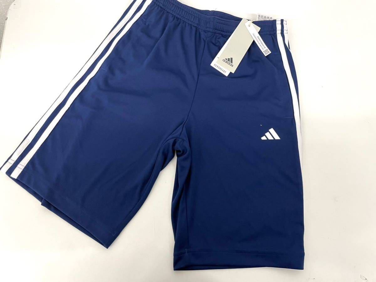 新品■アディダス adidas ボーイズ キッズ ハーフパンツ 140 ネイビー スポーツ アクティブパンツ ロゴ IC5668拍卖