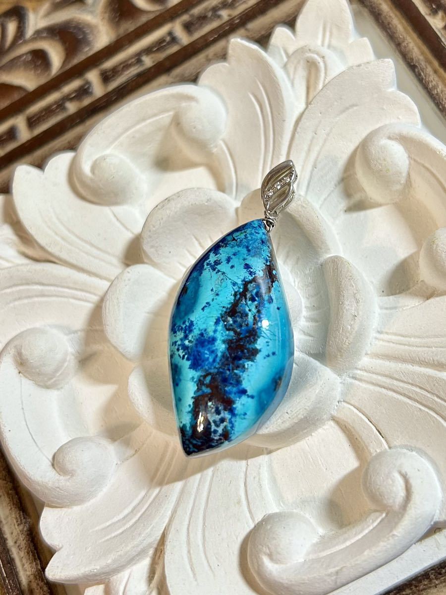 ■ 超綺麗!艶々 ハイクオリティ 濃厚ブルー シャッタカイト ペンダントトップ 天然石 ☆。.:*・゜22800拍卖