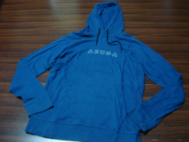 アメリカンイーグル/ロゴプルパーカー/メンズ/M/AE/ネイビー/フーディー拍卖