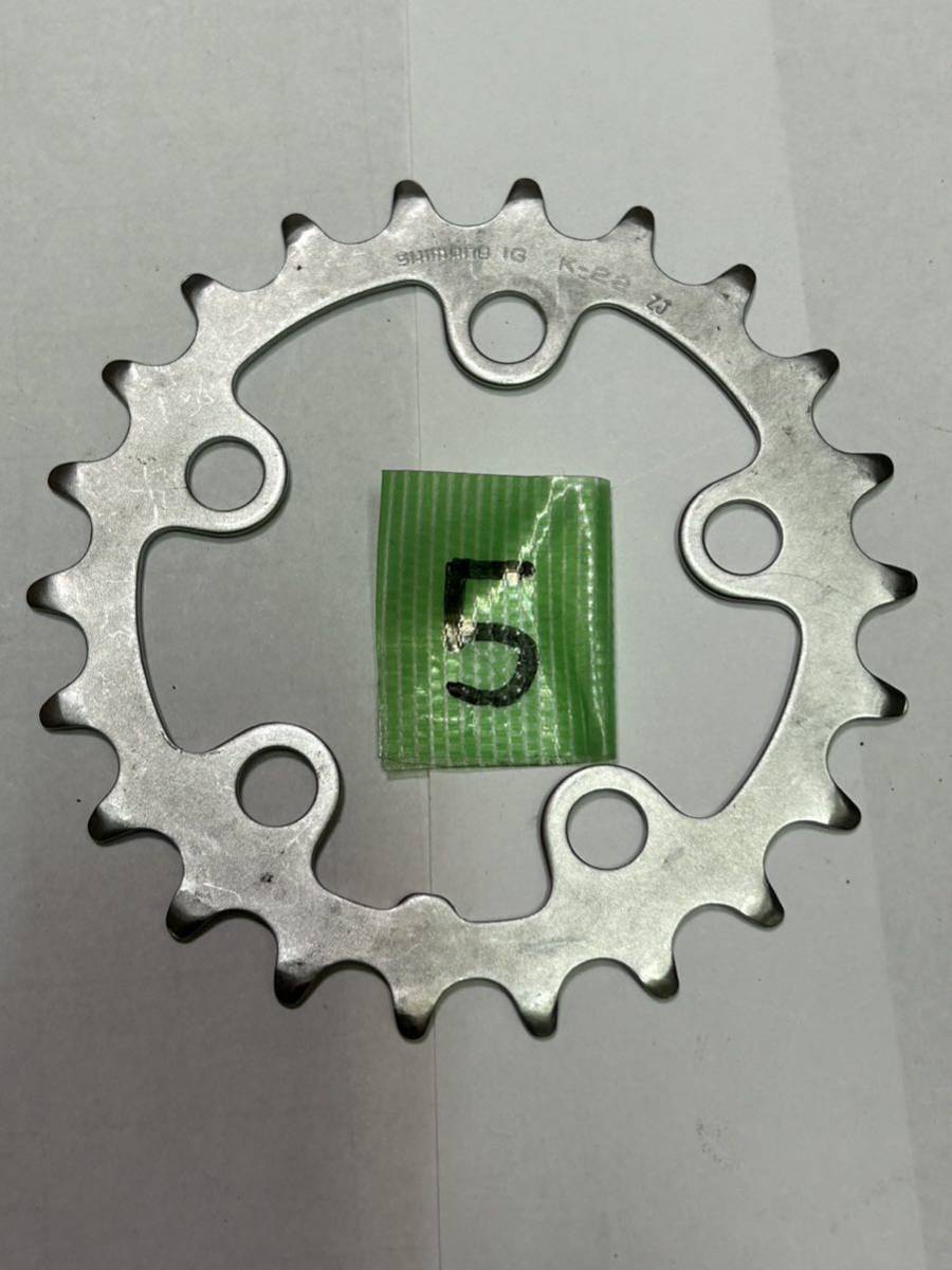 中古 未使用に近い PCD58mm ピッチ『シマノ 22T 薄歯 シルバー』チェーンリング ビンテージ OLD MTB 拍卖