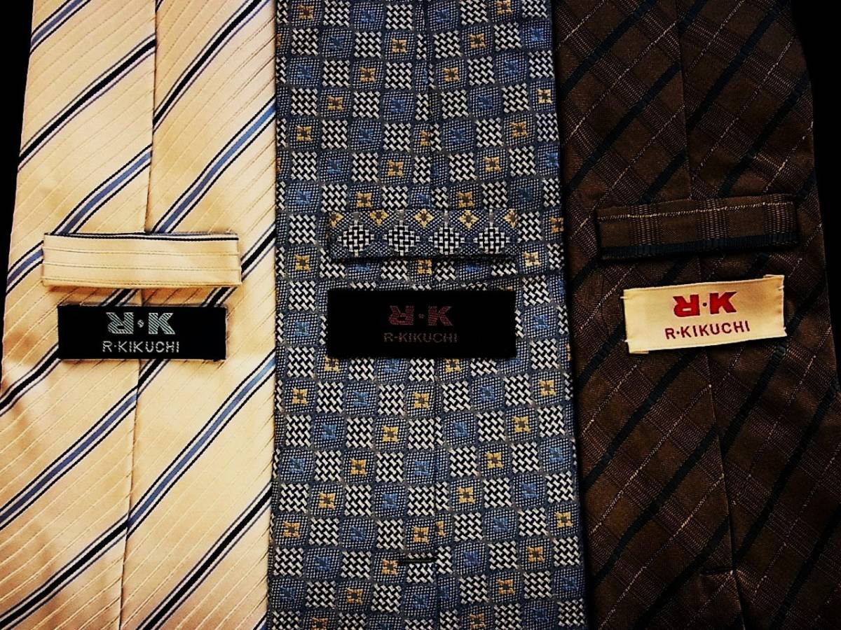 0b0469【すべて良品3本組】●リョウコ キクチのネクタイ●拍卖
