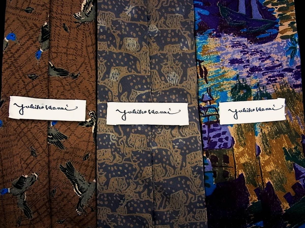 0b0440【すべて良品3本組】●ユキコ ハナイのネクタイ●拍卖