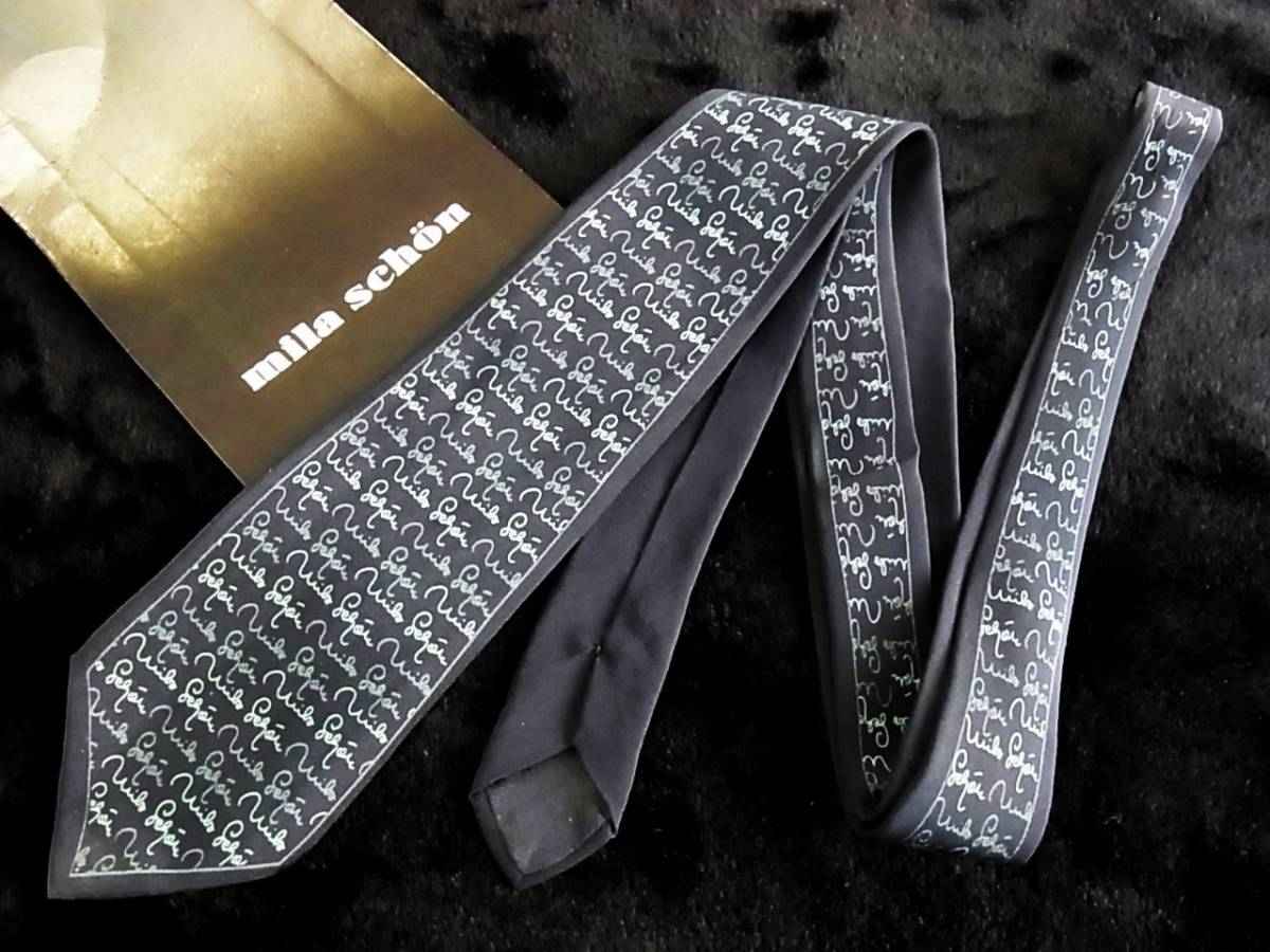 ■E0764Y●良品●ミラショーン【総Mロゴ】ネクタイ拍卖