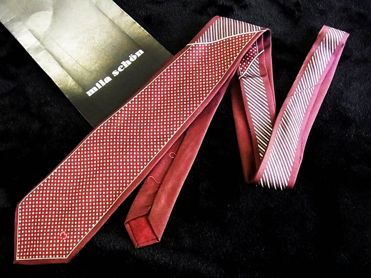 ■E0765Y●良品●ミラショーン【Mロゴ入】ネクタイ拍卖