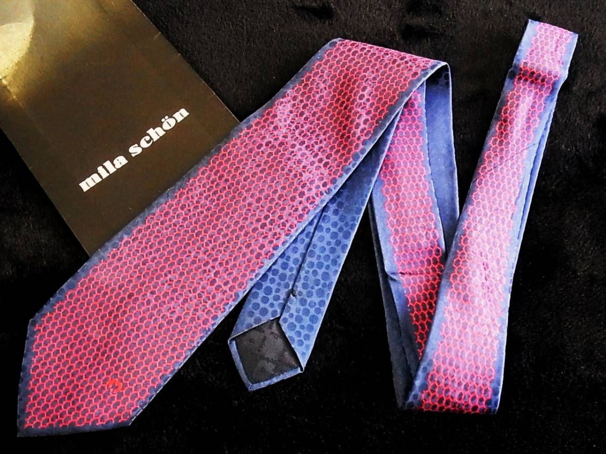 ■E0766Y●良品●ミラショーン【Mロゴ入】ネクタイ拍卖