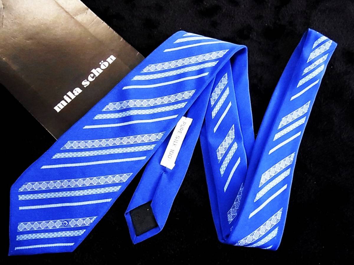 ■E0771Y●良品●ミラショーン【Mロゴ入】ネクタイ拍卖