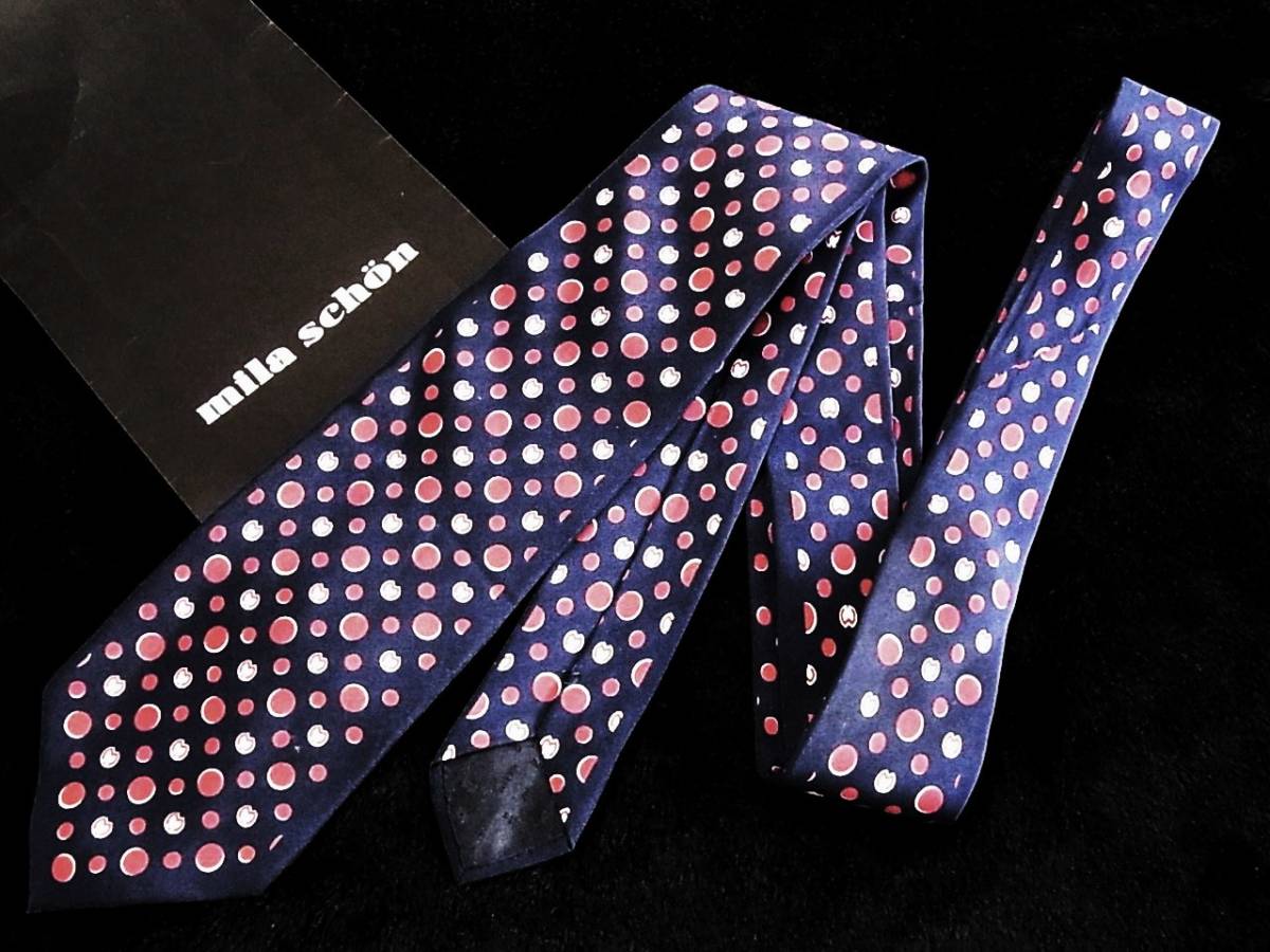 ■E0789Y●良品●ミラショーン【総Mロゴ】ネクタイ拍卖