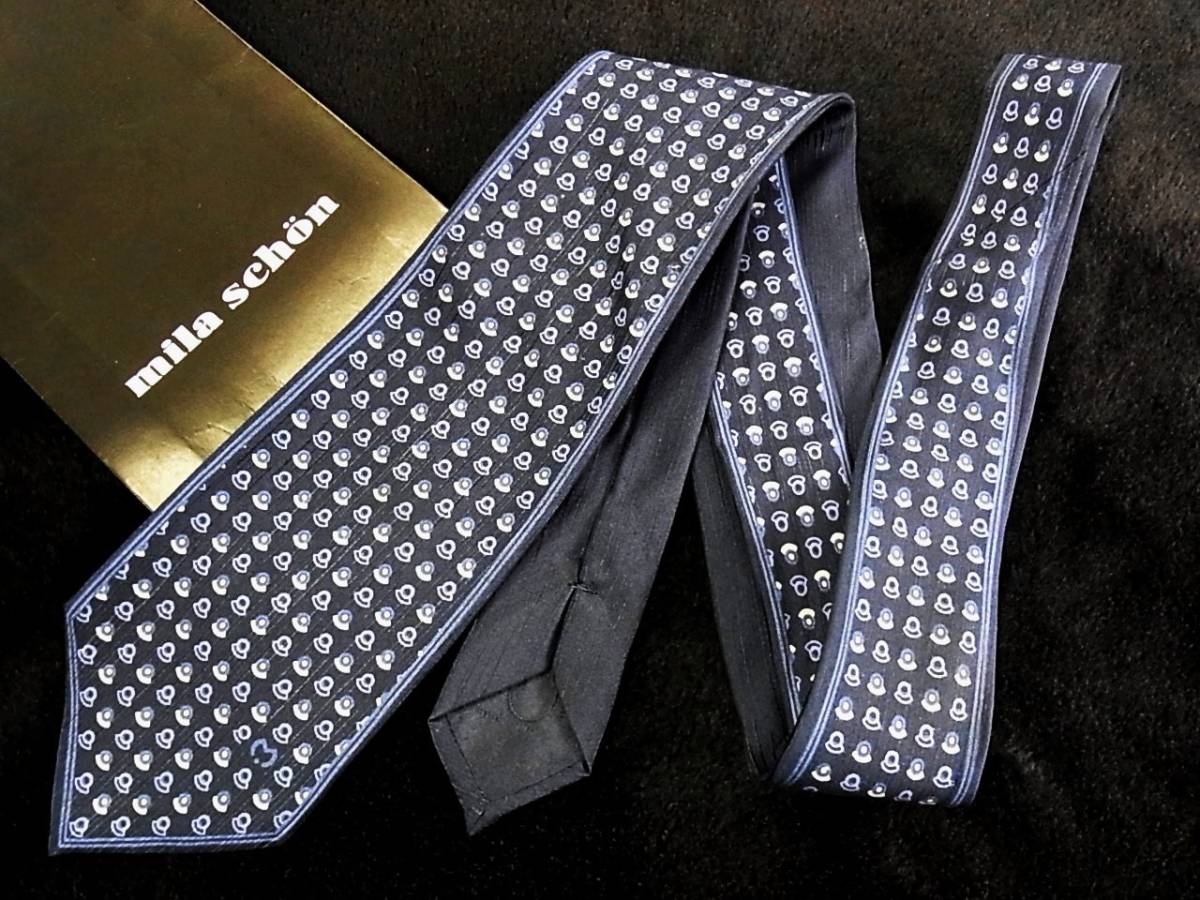 ■E0790Y●良品●ミラショーン【Mロゴ入】ネクタイ拍卖