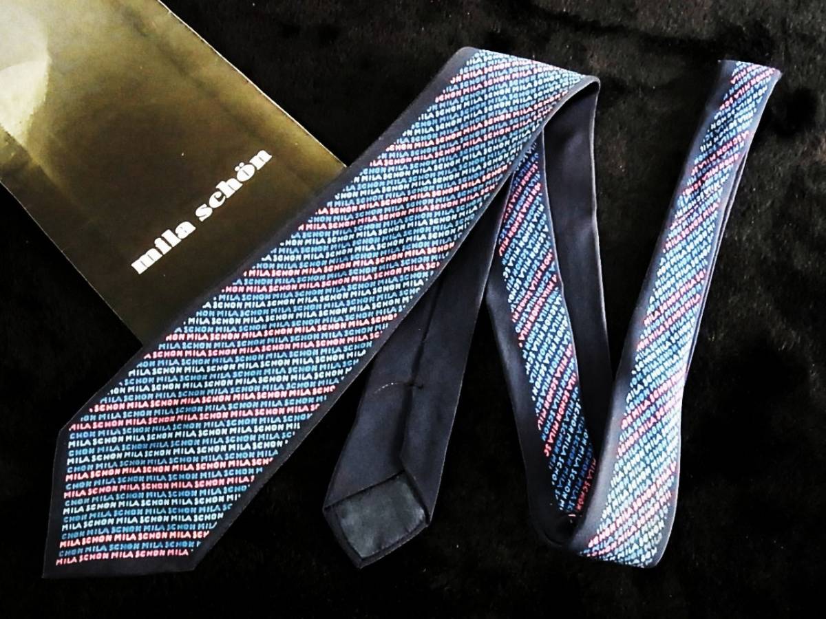 ■E0794Y●良品●ミラショーン【総Mロゴ】ネクタイ拍卖