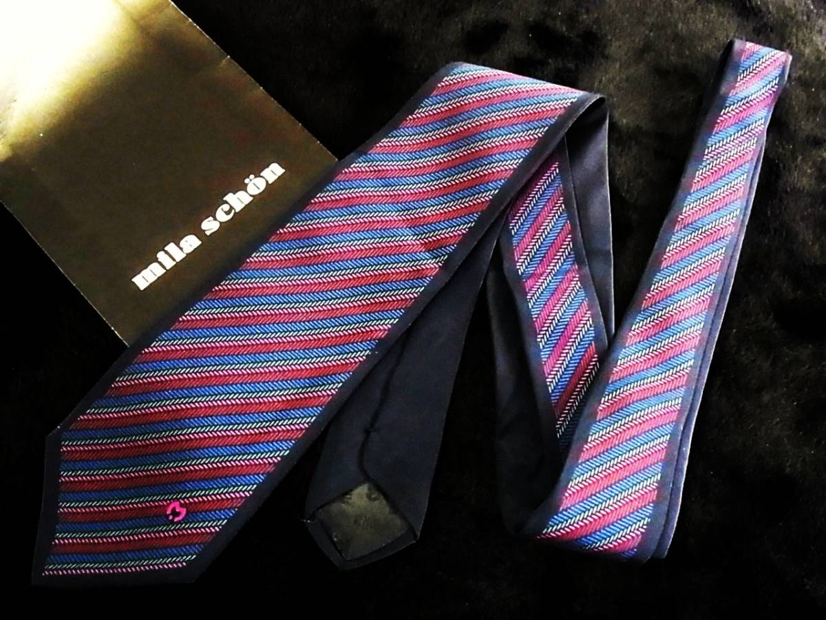 ■E0798Y●良品●ミラショーン【Mロゴ入】ネクタイ拍卖
