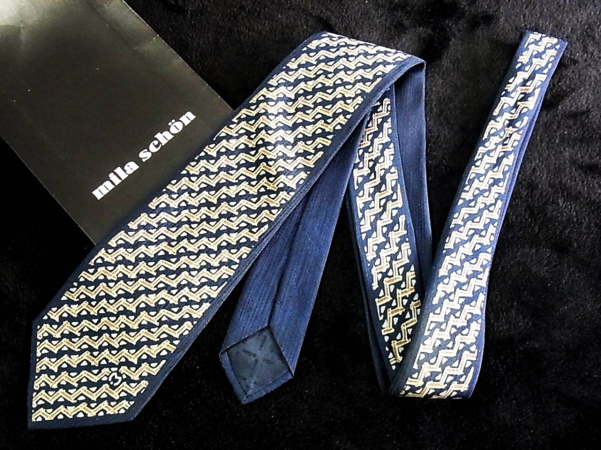 ■E0801Y●良品●ミラショーン【Mロゴ入】ネクタイ拍卖
