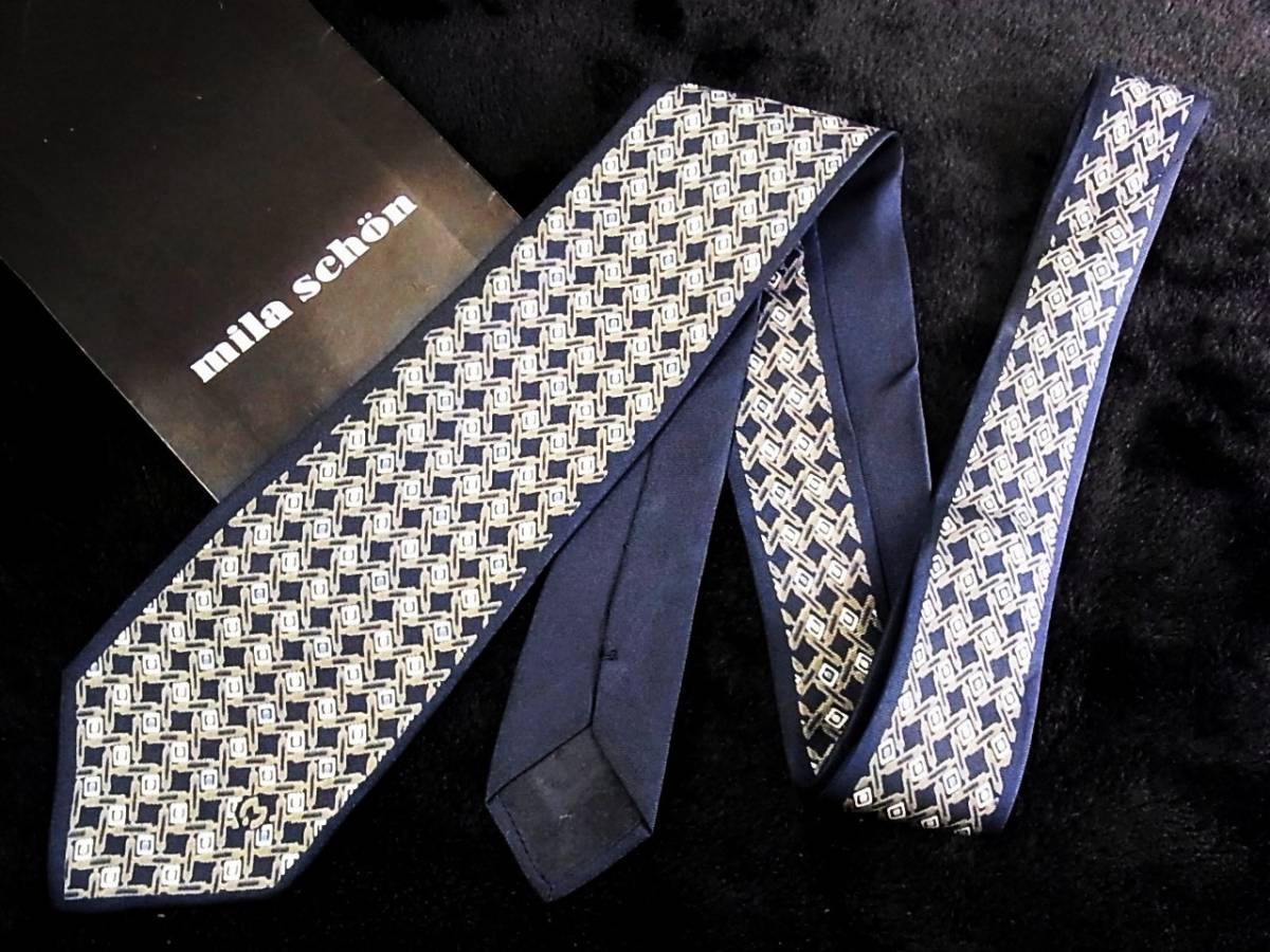 ■E0803Y●良品●ミラショーン【Mロゴ入】ネクタイ拍卖