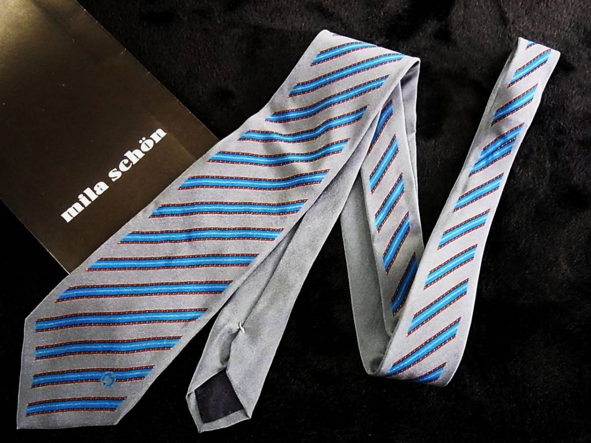■E0805Y●良品●ミラショーン【Mロゴ入】ネクタイ拍卖