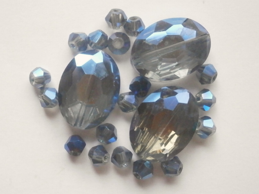 ガラスビーズ★オーバル★モリオン系★2拍卖