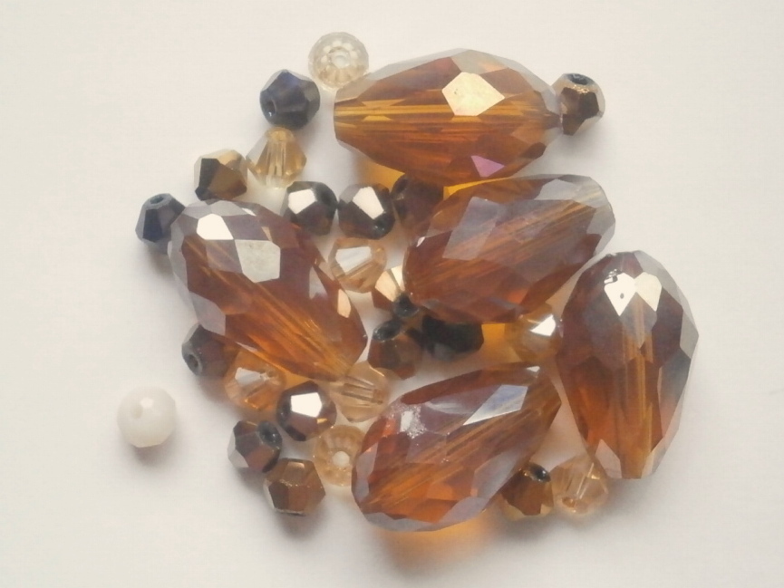 ガラスビーズ★ドロップ★タイプ A★ブラウン系★C拍卖