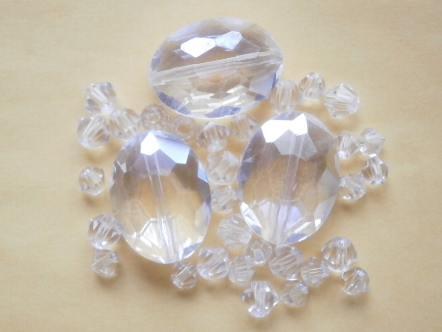 ガラスビーズ★オーバル★クリア系★ g拍卖