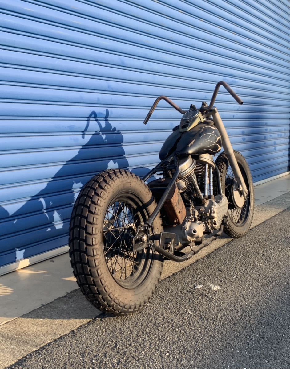 ヘリングススタイル カニハンドル クローム 仕上げナックル パン ショベル サイドバルブ ビンテージ ボバー チョッパー拍卖