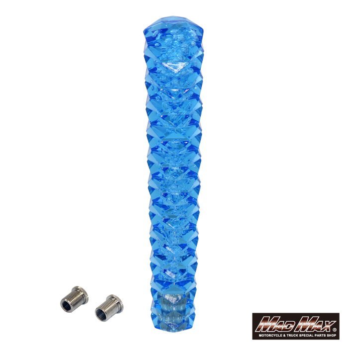 トラック用品 シフトノブ スパーク 250mm ブルー 12*1.25 変換アダプター付/ハイエース ラジアルエース キャリー サンバー【送料800円】拍卖