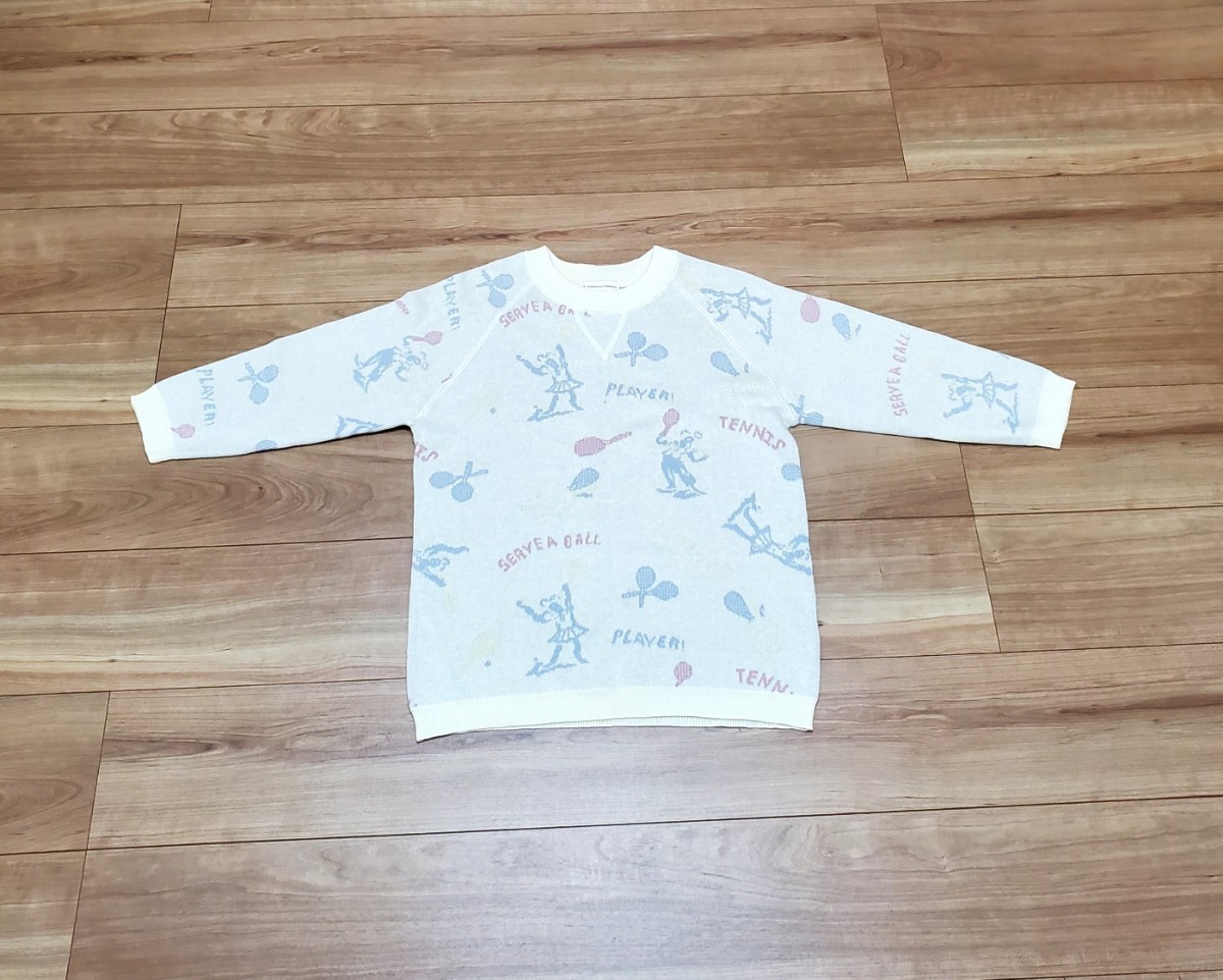 レディース E hyphen world gallery 七分丈 ニット オフホワイト160/85 フリーサイズ拍卖