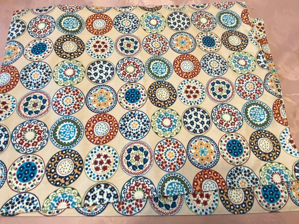 NO.2-43 裏付ランチョンマット ハンドメイド 35x45 2枚組 サークル柄拍卖