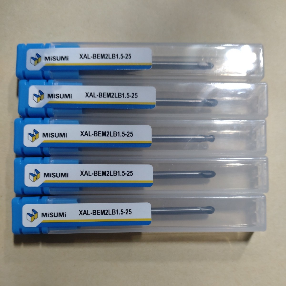 R1.5 首下25mm 新品 超硬 ボールエンドミル 5本セット misimi ミスミ製拍卖