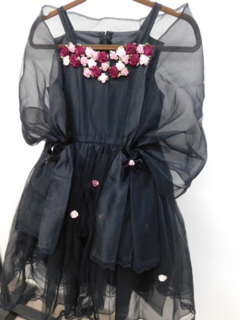 〔楽布〕P25511 ブラック 黒 ドレス ジュニア キッズ フォーマルドレス c拍卖