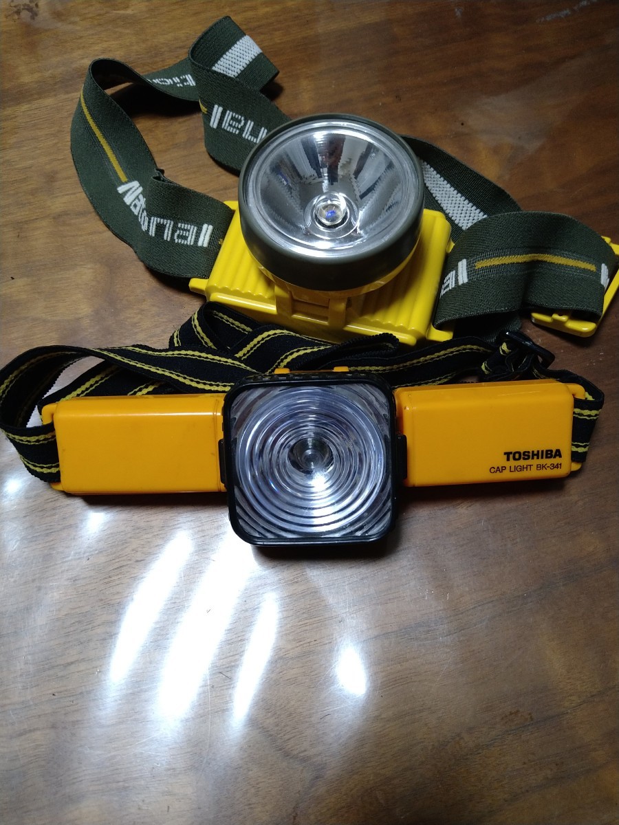 【2個セット】ヘッドランプ CAP LIGNT TOSHIBA National キャップライト 当時物 レトロ 山道具 釣 ウォーキング等に拍卖