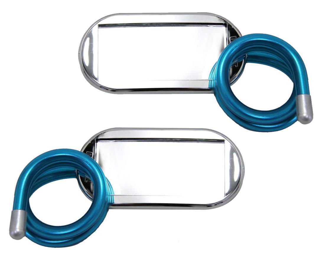 【2個SET】タカツ(メッキ/メタブルー)自転車&バイク用 スパイラルミラー拍卖