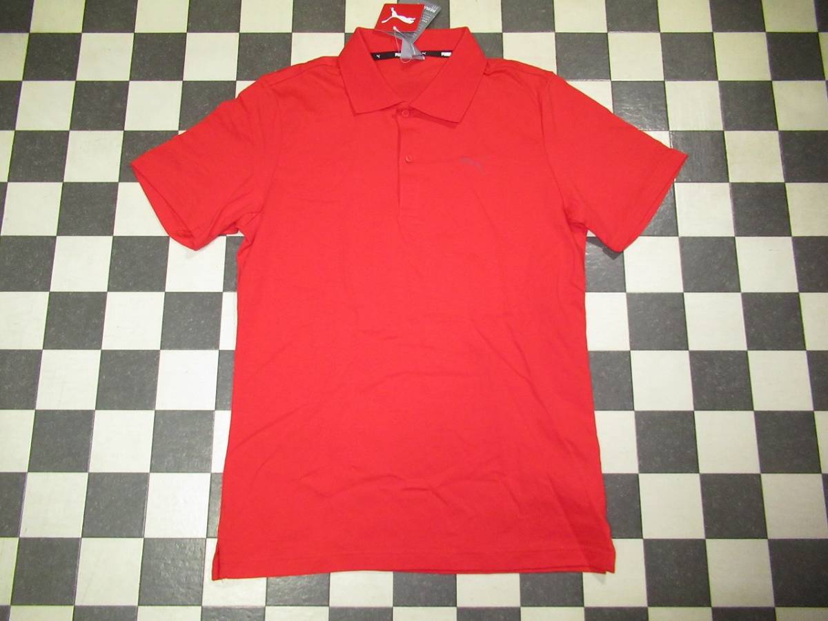 ★プーマ/PUMA★新品 M 半袖 メンズ ジャージーポロシャツ レッド レギュラーフィット拍卖