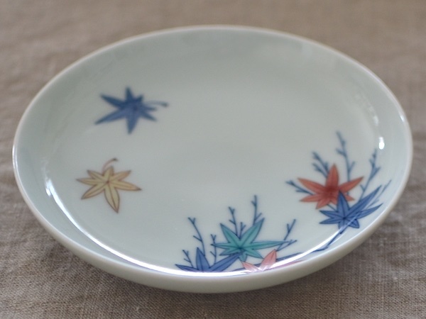 今右衛門窯 紅葉絵 14cm皿 (未使用品)拍卖