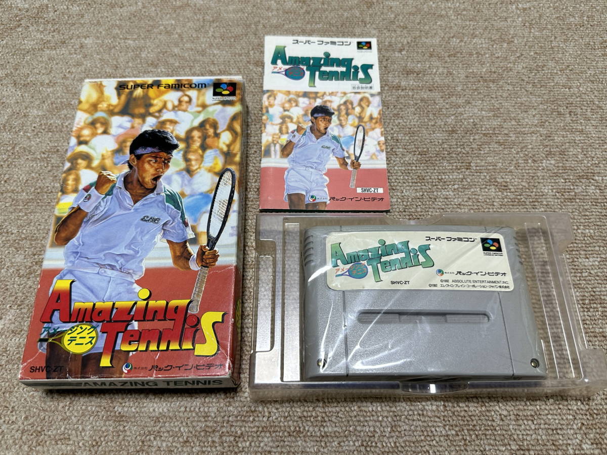 スーパーファミコン(SFC)「アメージングテニス」(箱・説明書 付/S-8101)拍卖
