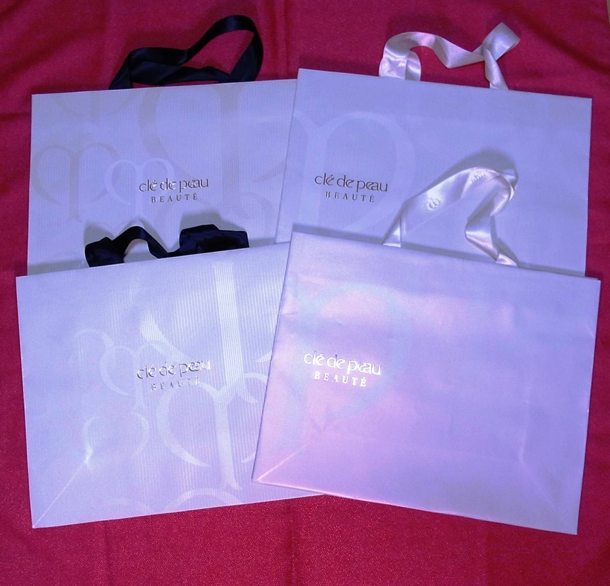 資生堂 クレドポーボーテ 紙袋 白2種類 4枚セット 大 ショッパー拍卖