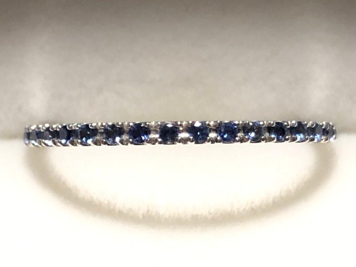 STAR JEWELRY(スタージュエリー) ブルーサファイア K18WG 1.3g デザイン リング 美品 ギャランティーカード付属T拍卖