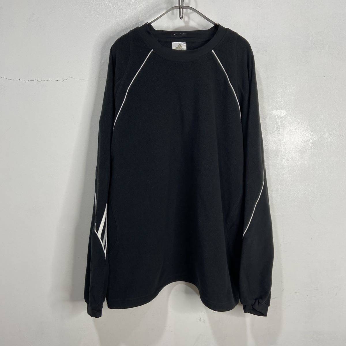 送料無料☆adidas☆アディダス☆プルオーバーフリース☆3本線☆黒☆XL☆拍卖