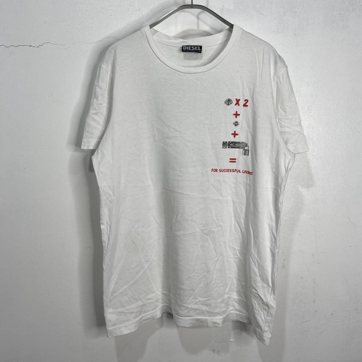 ☆送料無料☆DIESEL☆クルーネックTシャツ☆白☆ナットフェイスデザイン☆半袖☆M☆I23拍卖