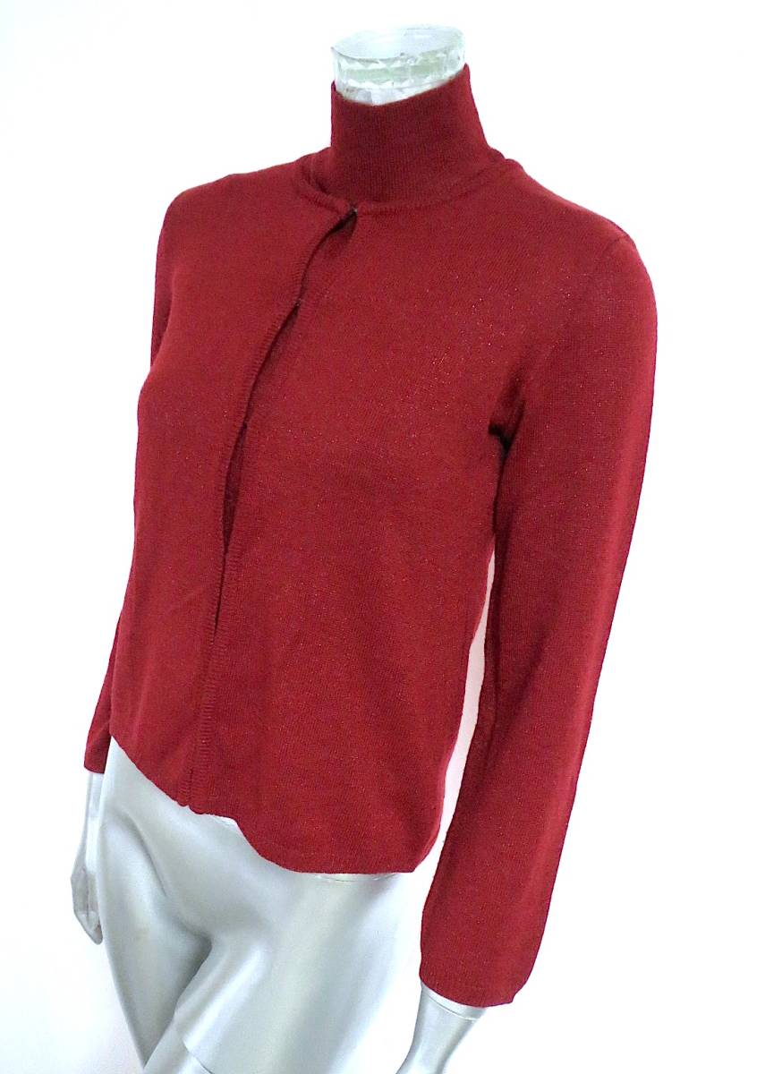 二点落札で送料無料! UNTITLED アンタイトル 赤 ラメ アンサンブル ノースリーブ カーディガン 9 レディース トップス 上着 B拍卖