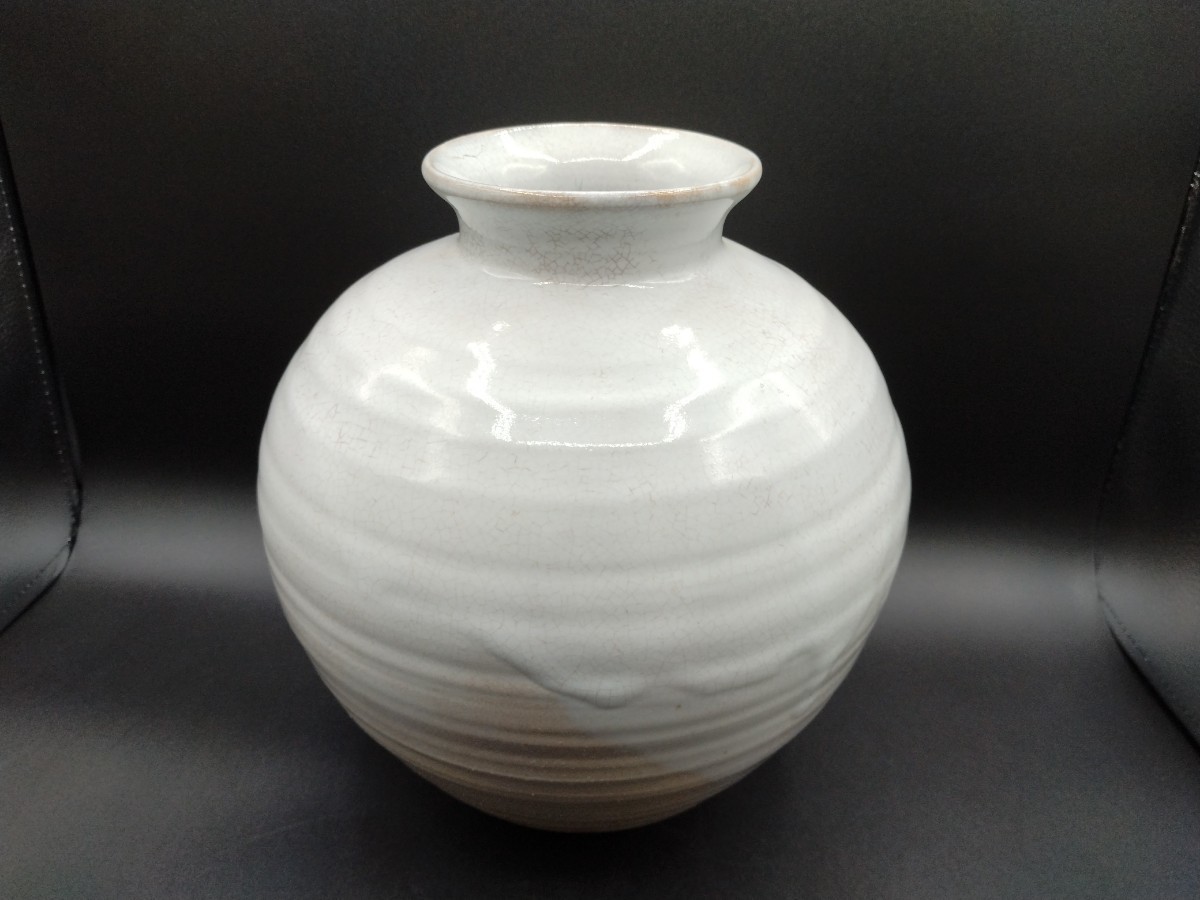 萩焼 花瓶 天鵬山 高さ約26cm 【直し】伝統工芸 壺 飾壺 花器 花生 花入 華道具 茶道具 床の間飾り オブジェ インテリア 【2-d】拍卖
