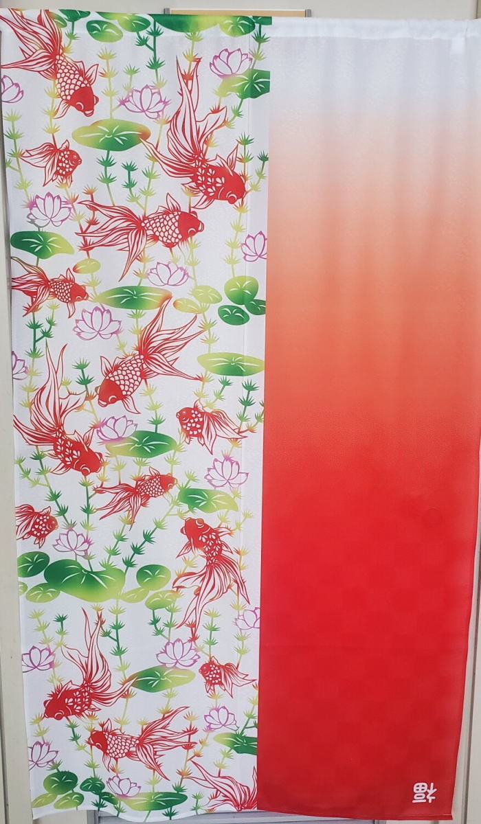 のれん金魚85cmX150cmグラデーションjuuku-22220拍卖
