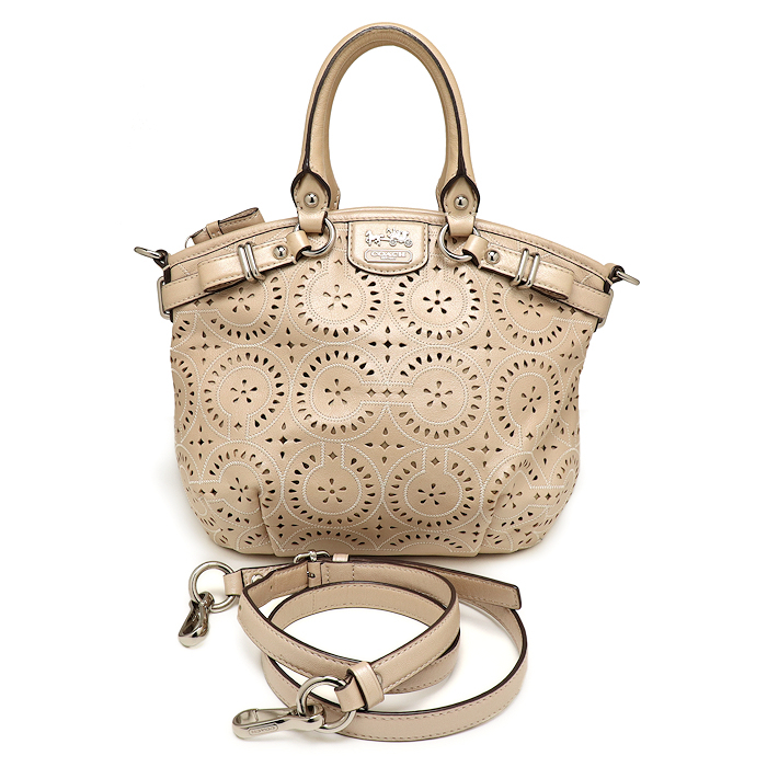 美品 コーチ レザー 2WAYバッグ 19704 ショルダーバッグ ピンクベージュ レディース COACH拍卖