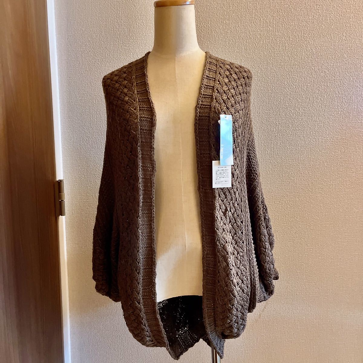 即決★ドゥ ドゥ Dou Dou トップス ドルマン袖 ボレロ カーディガン/ ブラウン 新品未使用品 ロングカーディガン拍卖
